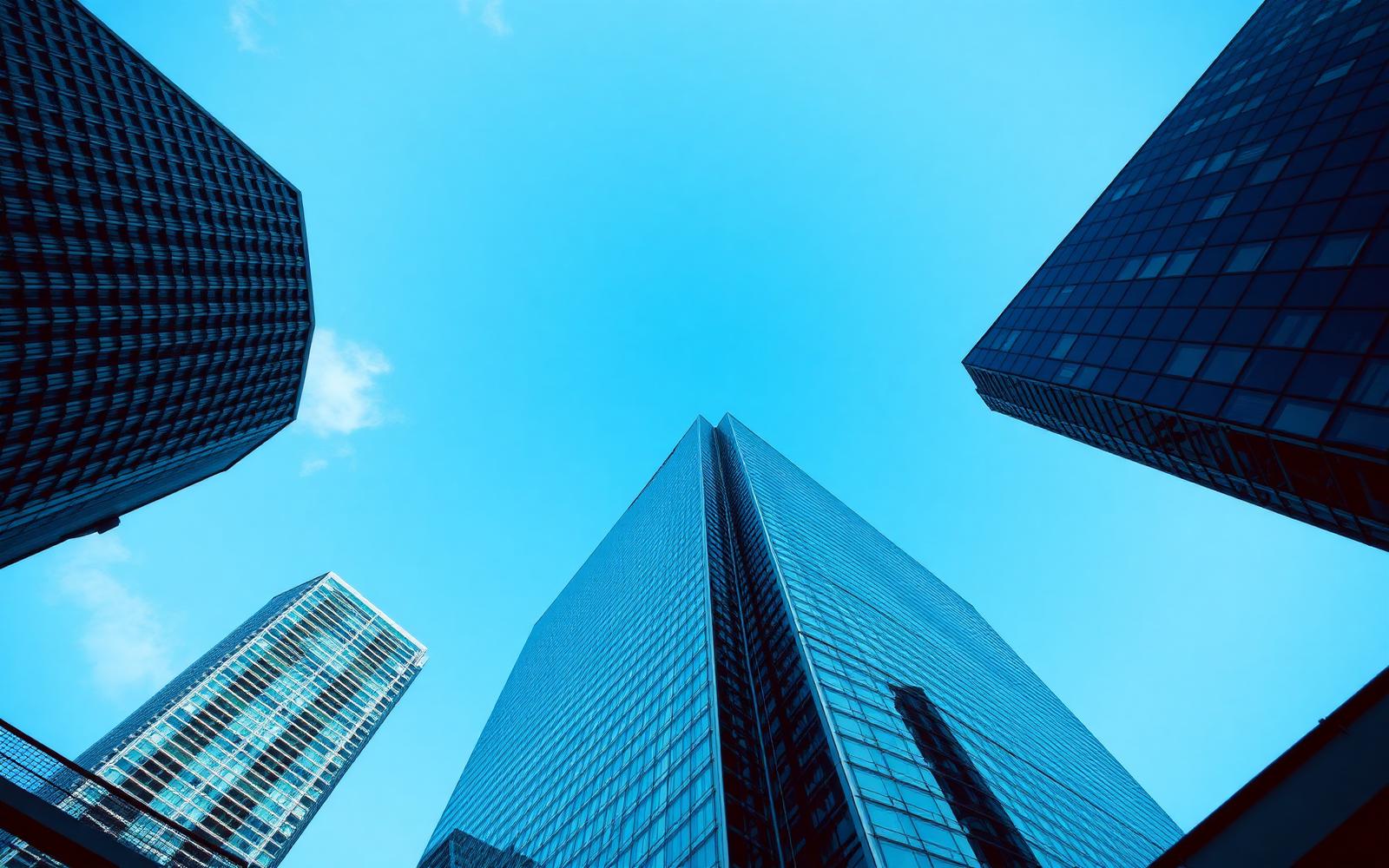 Modern glass skyscrapers